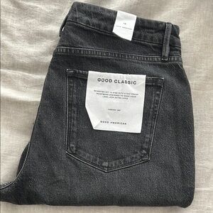 Good American Black Straight Jeans